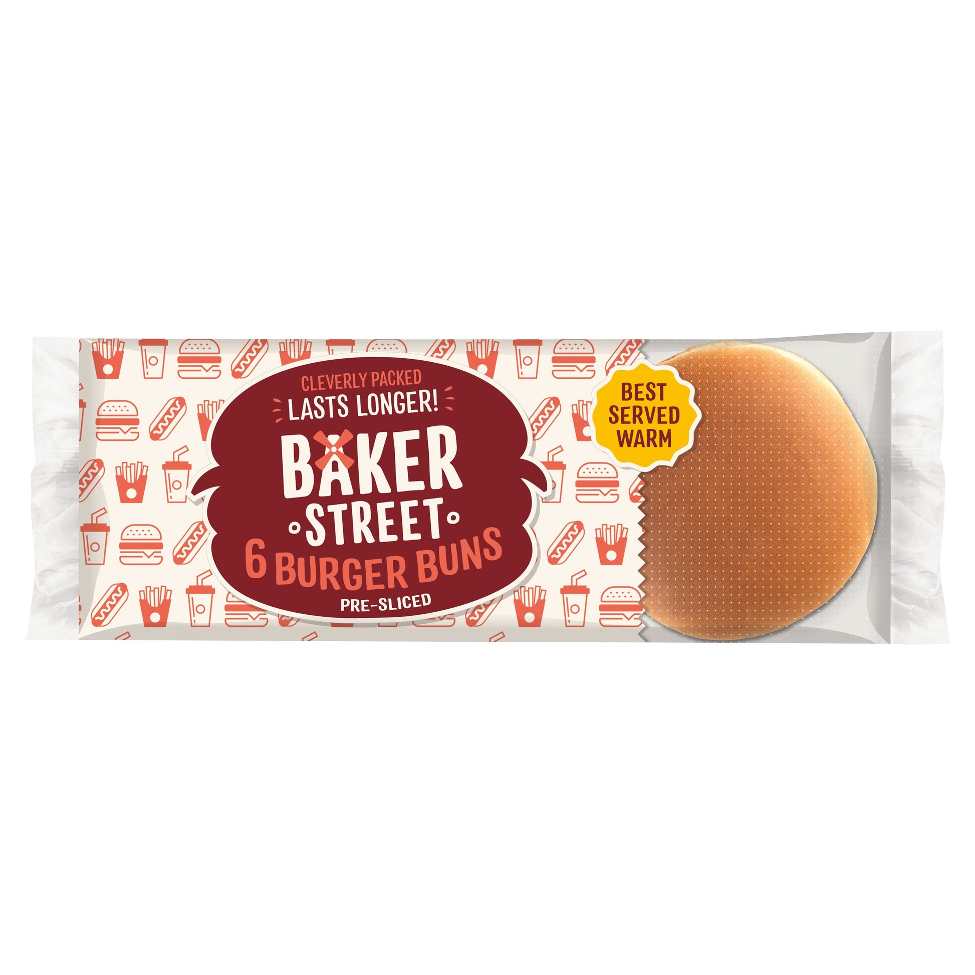 BAKER ST PLAIN BURGER BUNS