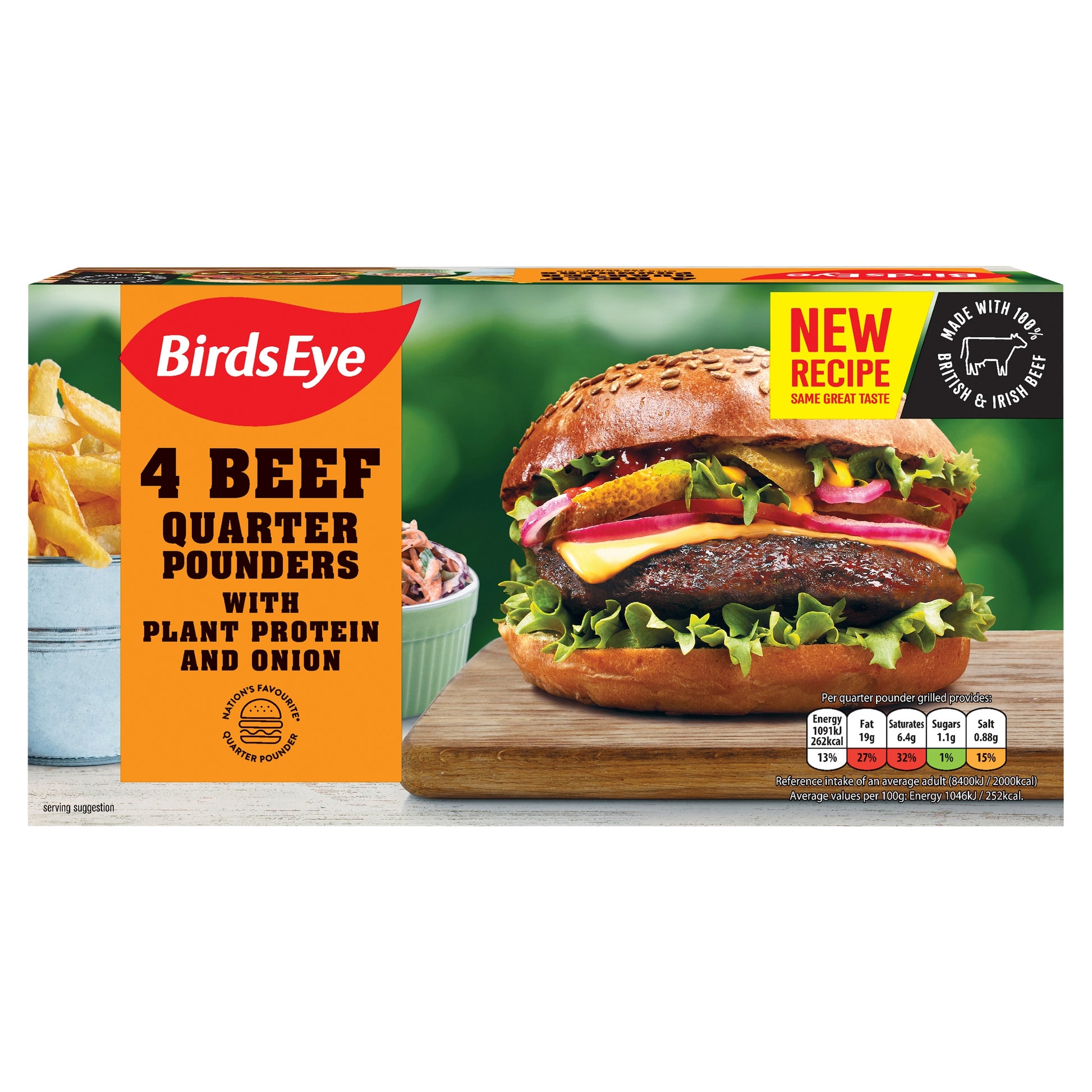 BIRDS EYE 4 QUARTER POUNDER BURGER