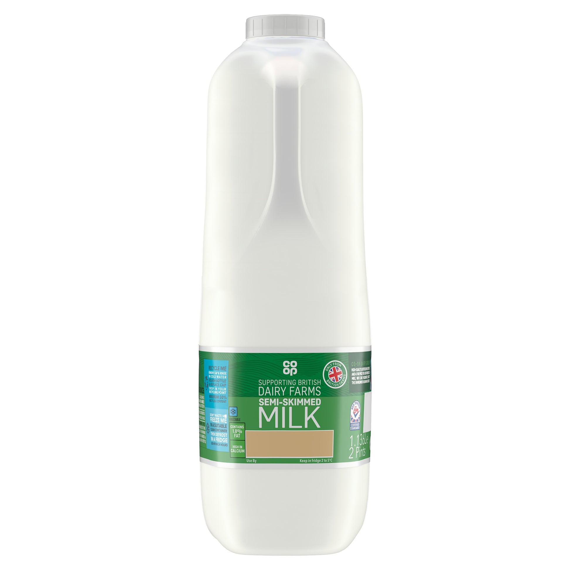 CO OP 2PT FRESH SEMI SKIMMED MILK 1.136L