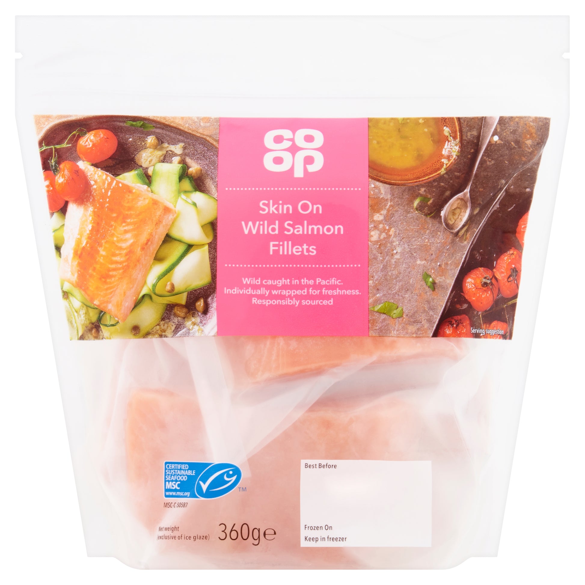 CO OP 4 SKIN ON BONELESS WILD SALMON FILLETS