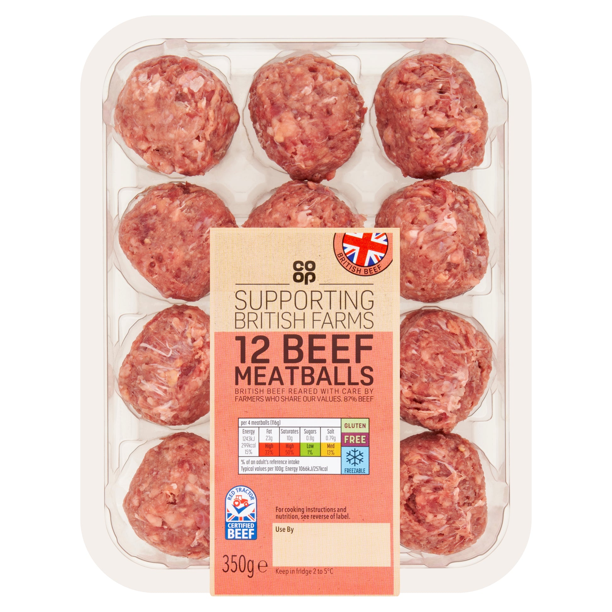 CO OP BRITISH BEEF MEATBALLS PM