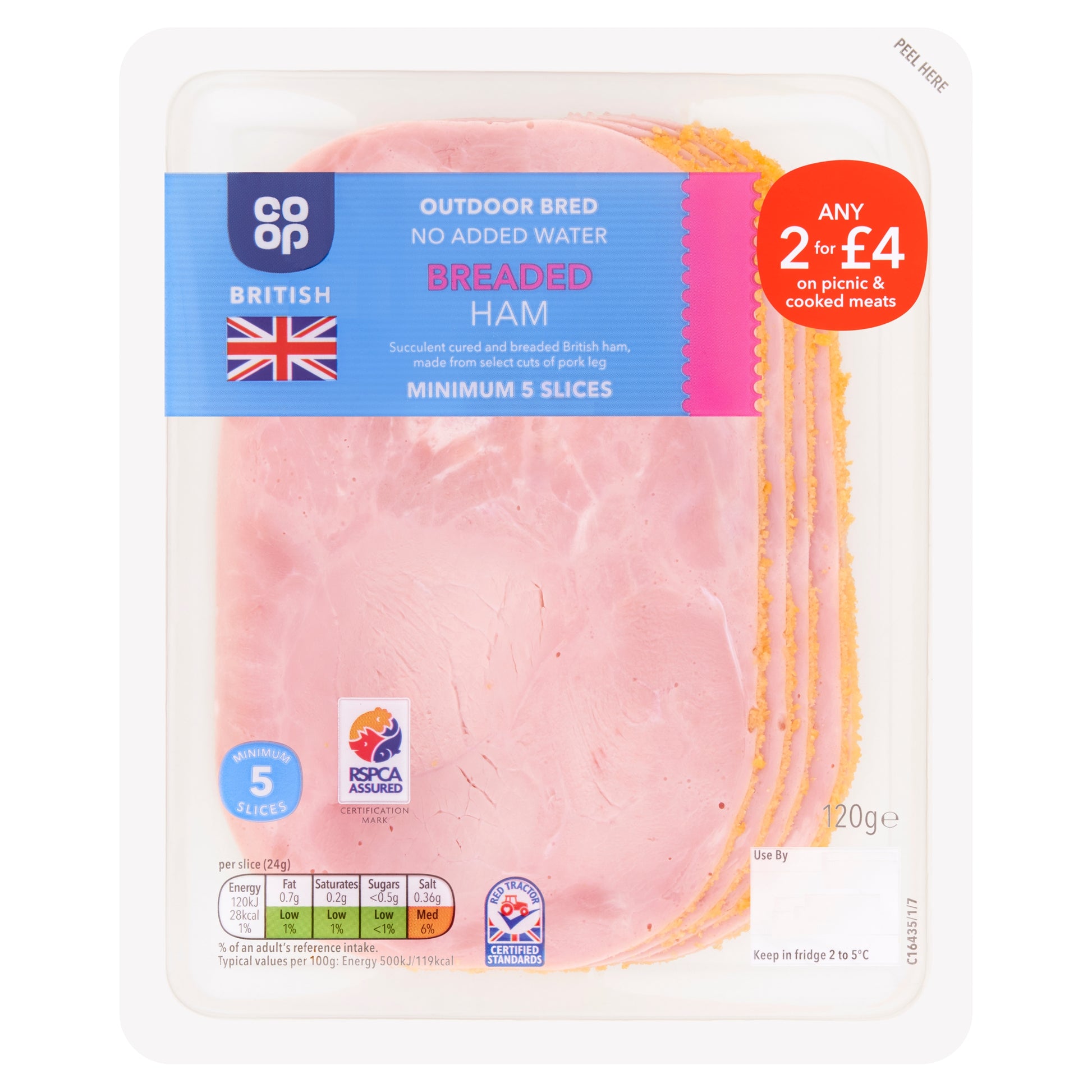 CO OP BRITISH NAW BREADED HAM 120G