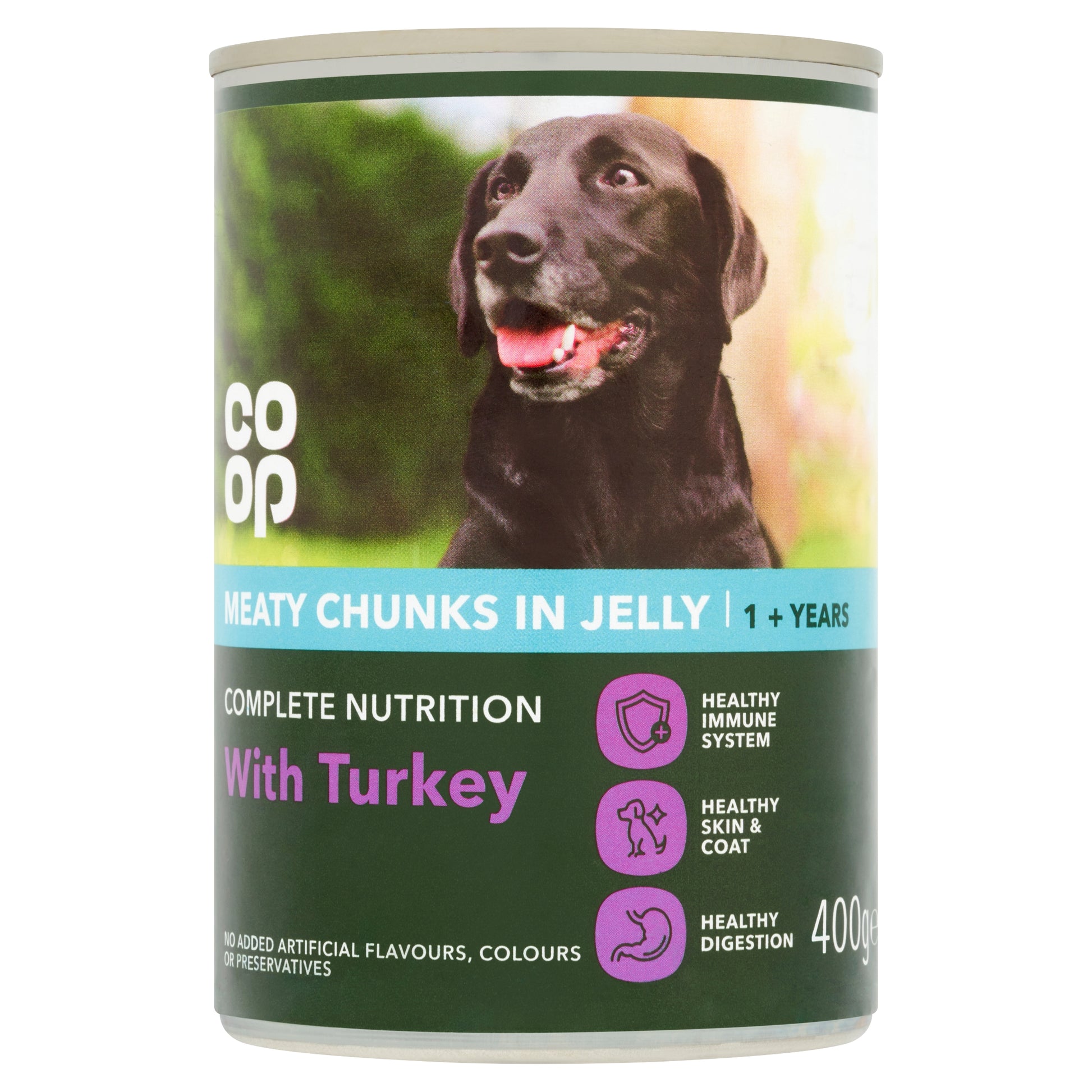 CO OP DOG MEATY CHUNKS IN JELLY WITH TURKEY