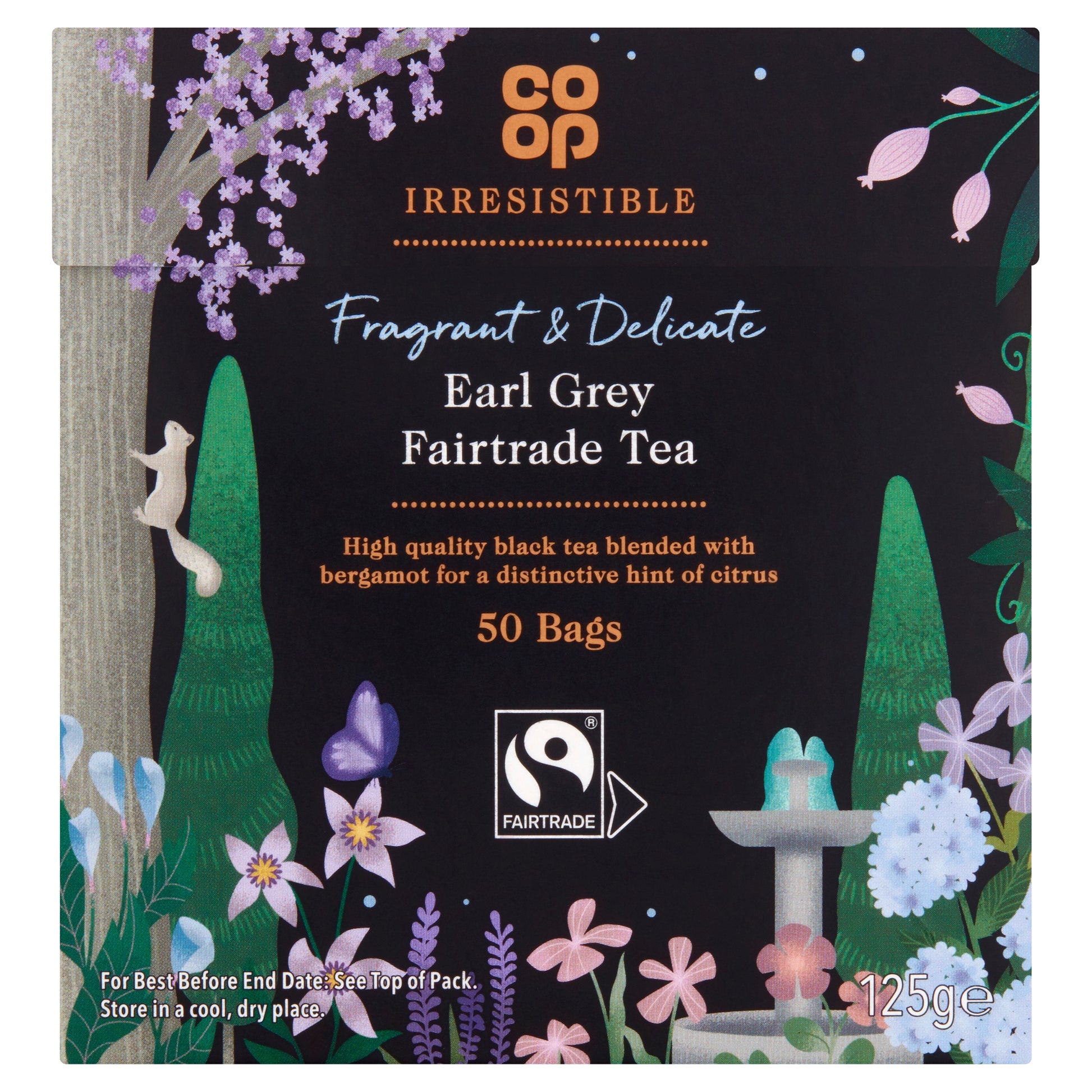 CO OP FAIRTRADE 50 EARL GREY TEA BAGS 125G