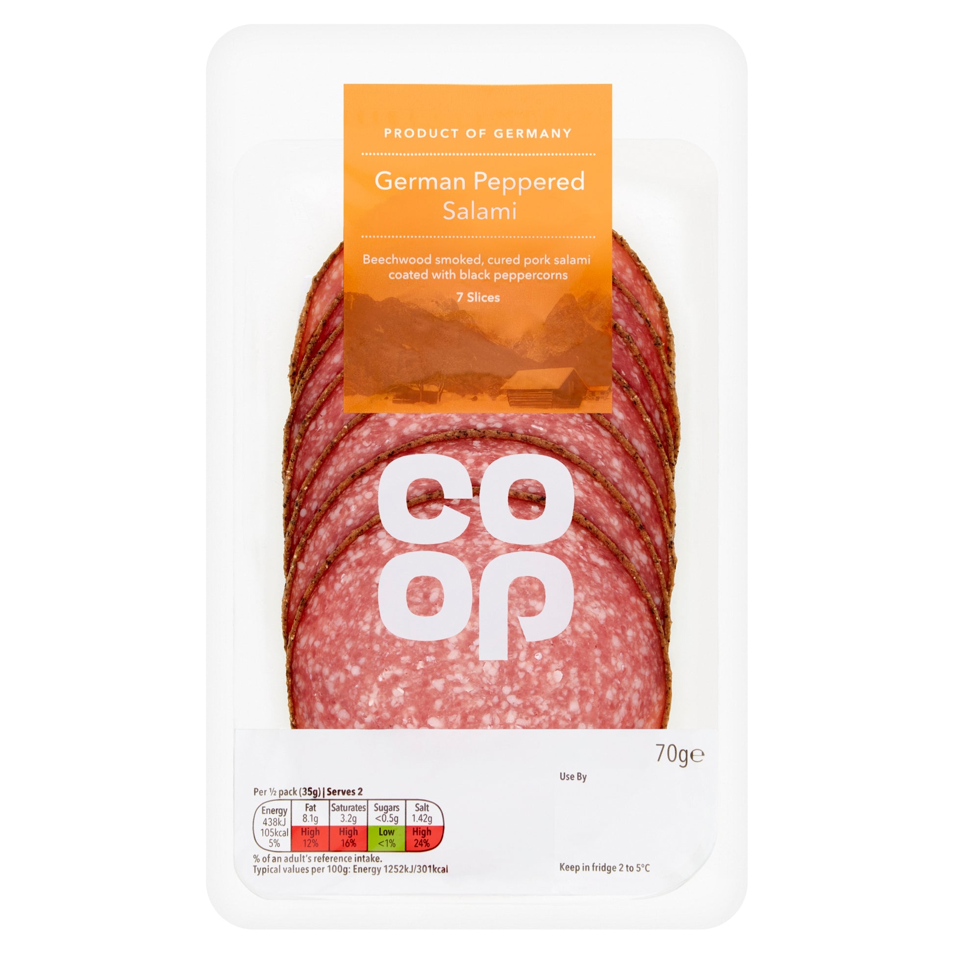 CO OP GERMAN PEPPERED SALAMI 70G