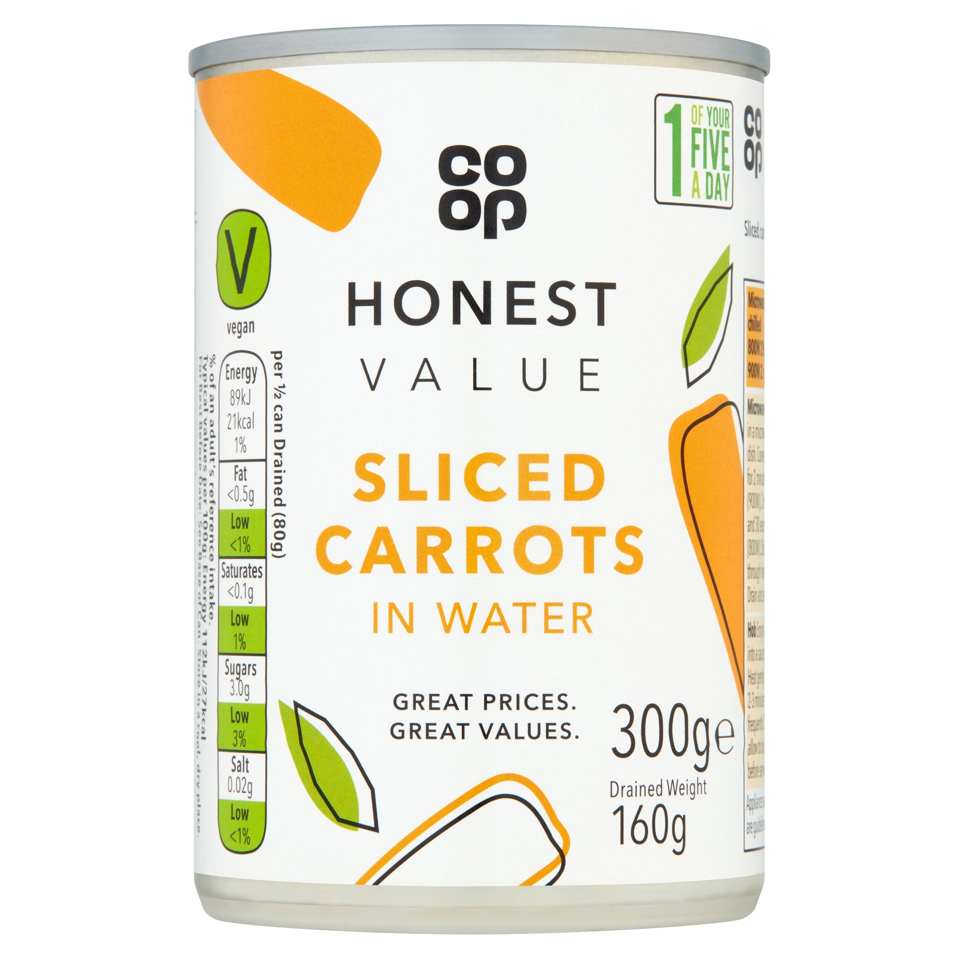 CO OP HV CARROTS SLICED 300G