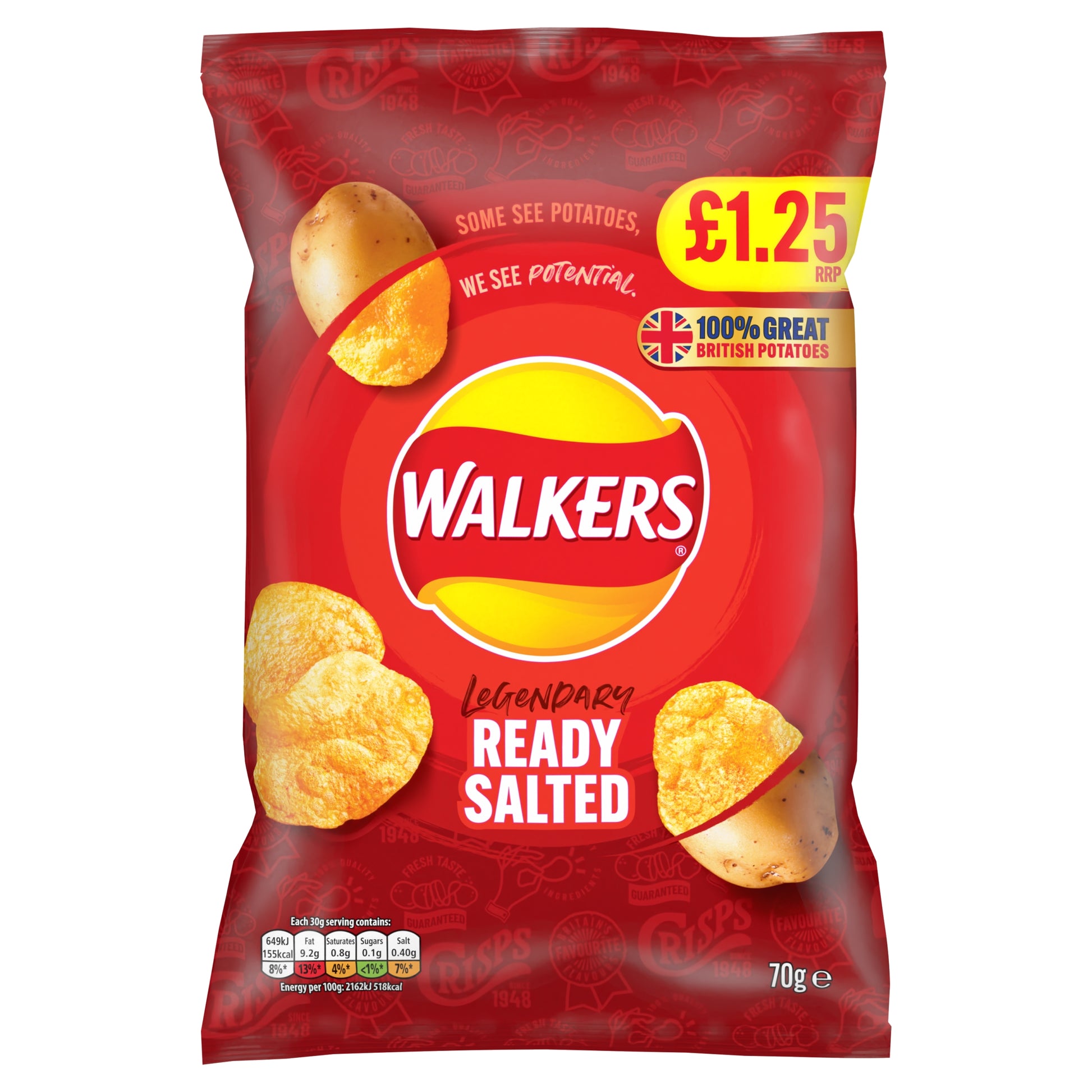WALKERS CRISPS READY SALTED