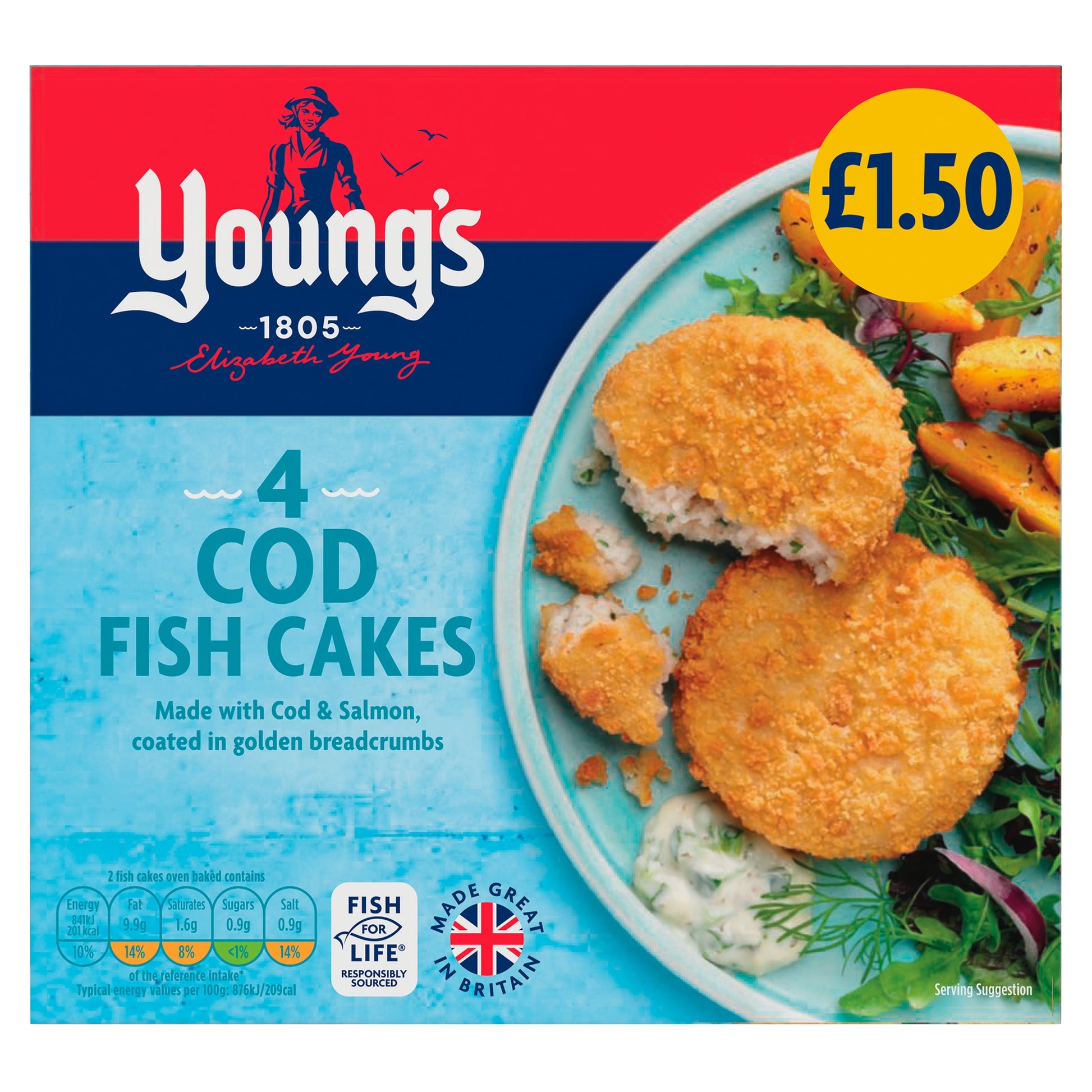 YOUNGS 4 COD FISH CAKES